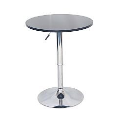 TEMPO KONDELA Barový stôl s nastaviteľnou výškou, čierna, BRANY New