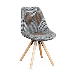 TEMPO KONDELA Dizajnová stolička, látka patchwork, PEPITO TYP 10