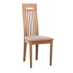 TEMPO KONDELA Drevená stolička, dub medový/látka hnedá, EDINA