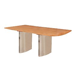 TEMPO KONDELA Jedálenský stôl, 200x100, MDF Buk + kov,  MADUR
