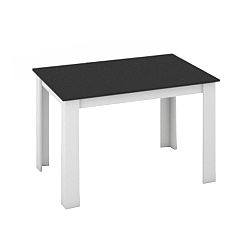 TEMPO KONDELA Jedálenský stôl, biela/čierna, 120x80, KRAZ