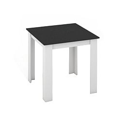 TEMPO KONDELA Jedálenský stôl, biela/čierna, 80x80, KRAZ