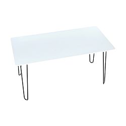TEMPO KONDELA Jedálenský stôl, biela/kov, KURT