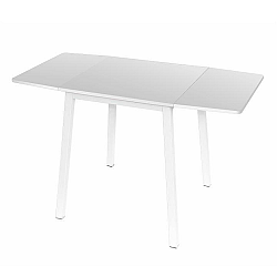 TEMPO KONDELA Jedálenský stôl, MDF fóliovaná/kov, biela, MAURO