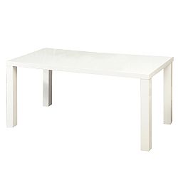 TEMPO KONDELA Jedálenský stôl rozkladací, biela vysoký lesk HG, ASPER New TYP 1