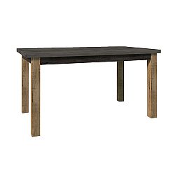 TEMPO KONDELA Jedálenský stôl, rozkladací, dub lefkas tmavý/smooth sivý, MONTANA STW
