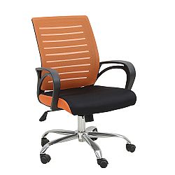 TEMPO KONDELA Kancelárska stolička, oranžová/čierna, LIZBON