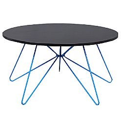 TEMPO KONDELA Konferenčný stolík, čierny dub/modrá, MIKKEL