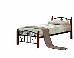 TEMPO KONDELA Kovová posteľ s roštom, 90x200, MAGENTA