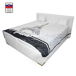 TEMPO KONDELA Manželská posteľ s úložným priestorom, biela, 160x200, VENEZIA LUX