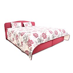 TEMPO KONDELA Manželská posteľ, vínovočervená, 180x200, APALO