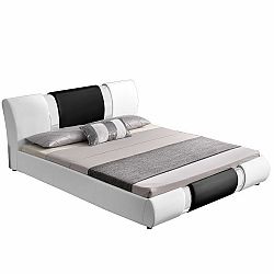 TEMPO KONDELA Moderná posteľ, biela/čierna, 180x200, LUXOR