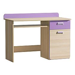 TEMPO KONDELA PC stôl, jaseň/fialový, EGO L10