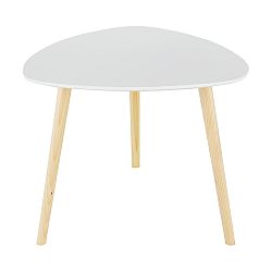 TEMPO KONDELA Príručný stolík, biela/drevo natural, TAVAS