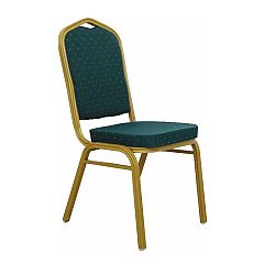 TEMPO KONDELA Stohovateľná stolička, zelená/matný zlatý rám, ZINA 2 NEW