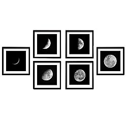 TEMPO KONDELA Zasklený tlačený obraz, biela/čierna, DX TYP 10 Mesiac