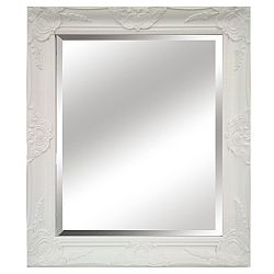 TEMPO KONDELA Zrkadlo, biely drevený rám, MALKIA TYP 13