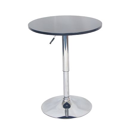 TEMPO KONDELA Barový stôl s nastaviteľnou výškou, čierna, BRANY New