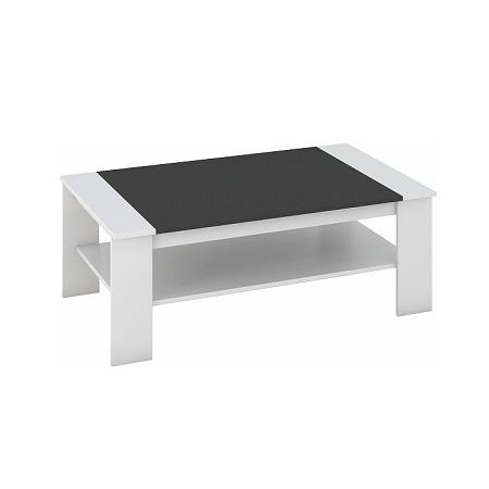 TEMPO KONDELA Konferenčný stolík, biela/čierna, BAKER
