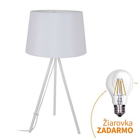 TEMPO KONDELA Stolná lampa, matná biela, MILANO WA005-W
