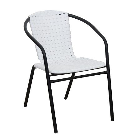 TEMPO KONDELA Záhradná stolička, biela/čierna, BERGOLA