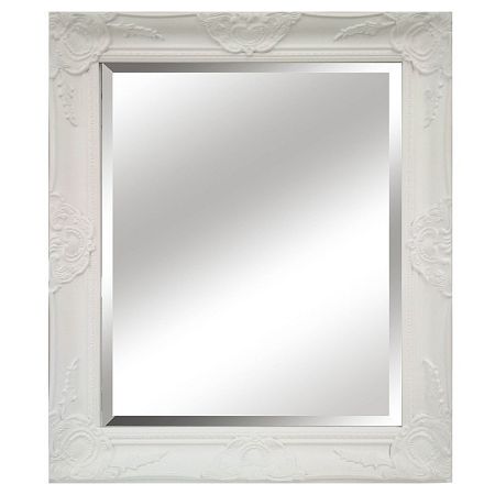 TEMPO KONDELA Zrkadlo, biely drevený rám, MALKIA TYP 13